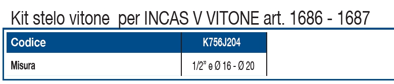 VITONE X INCASS diametro 16 E diametro 20 