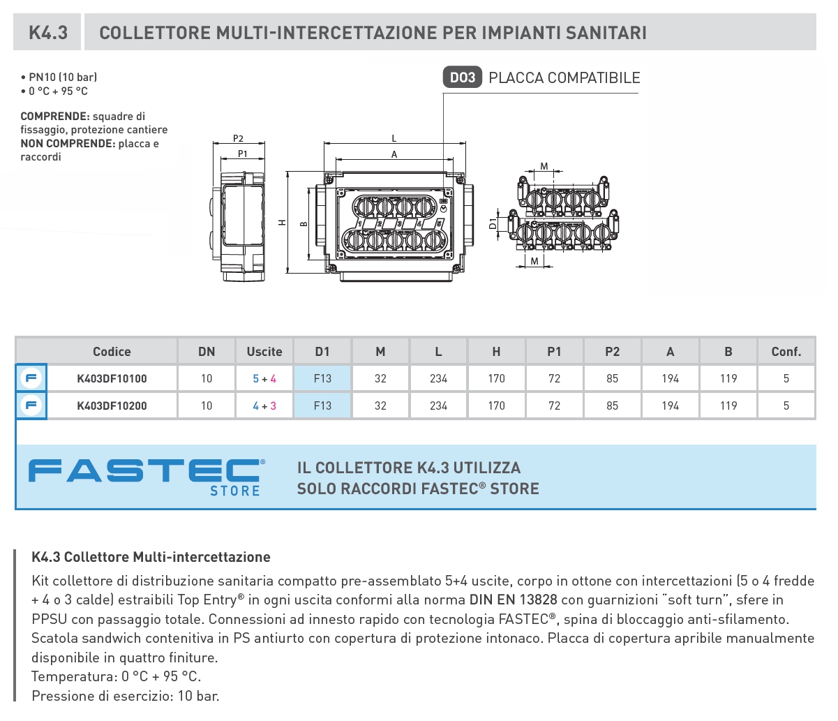 COLL SANIT C/VA 5+4 FASTEC