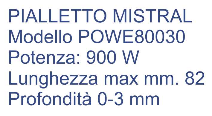PIALLETTO 900W MAX 82 MM  