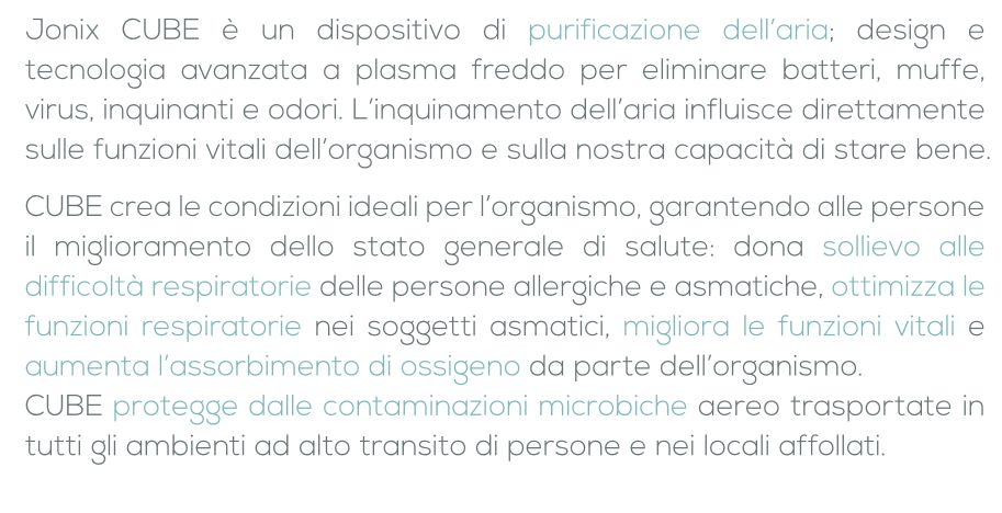 IONIZZATORE JONIX CUBE BIA