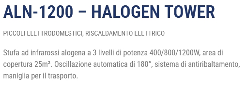 STUFA ALOGEN TOWER 1200 W 