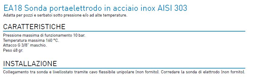 SONDA P/ELET INOX 10B 160?