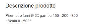 PIROMETRO diametro 63 0-500? 20CM 