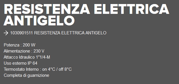 RESISTENZA ANTIGELO 300W  