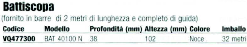 CANALINA 2m BAT40x100 NOCE