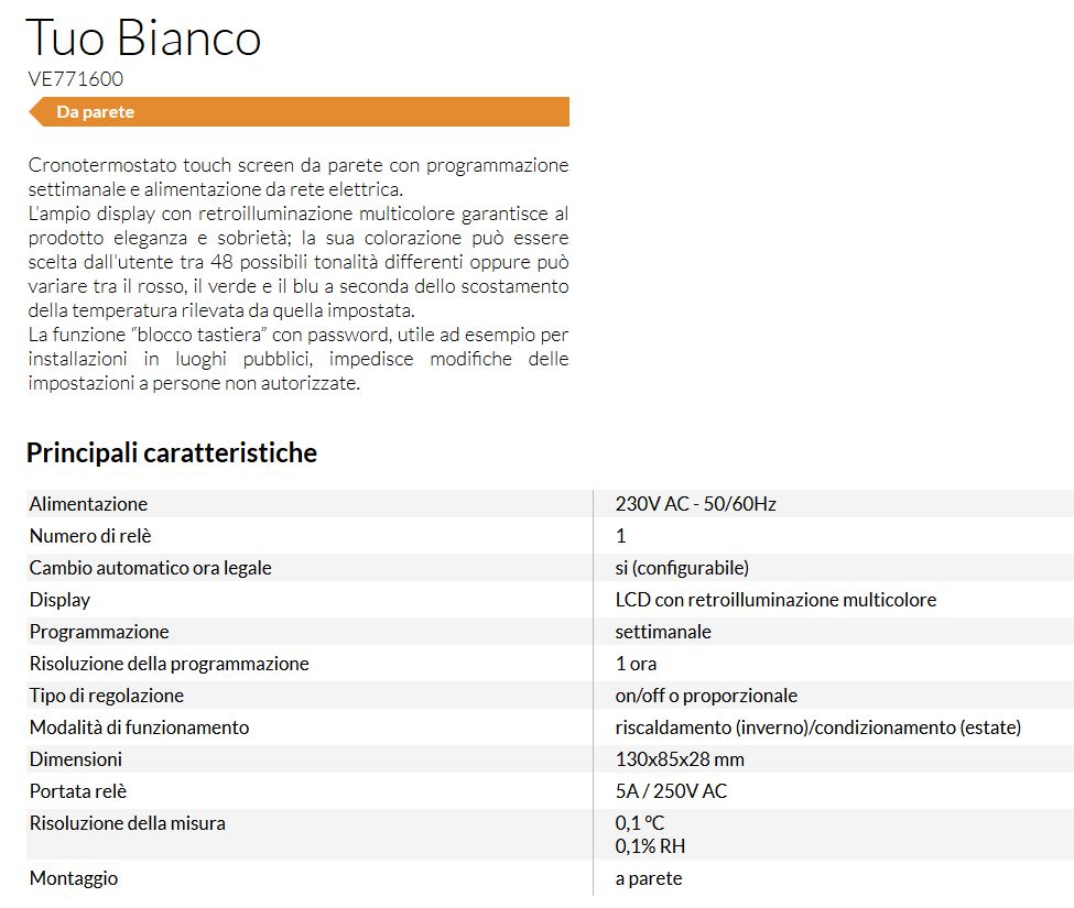 CRONOT.TOUCH TUO BIA  230V