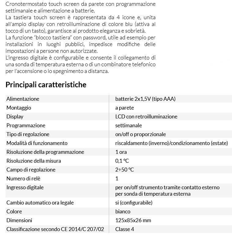 CRONO TOUCH TUO BIA 2X1,5V