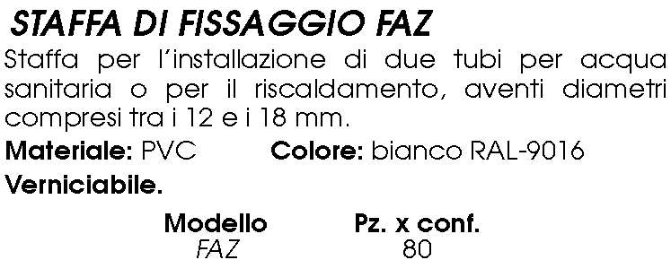 STAFFA DI FISSAGGIO FAZ   