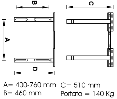 STAFFA A MURO TSM 180 EVO 