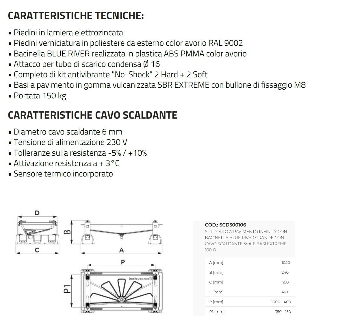 SUPP PAV.TO C/BACIN 100X45