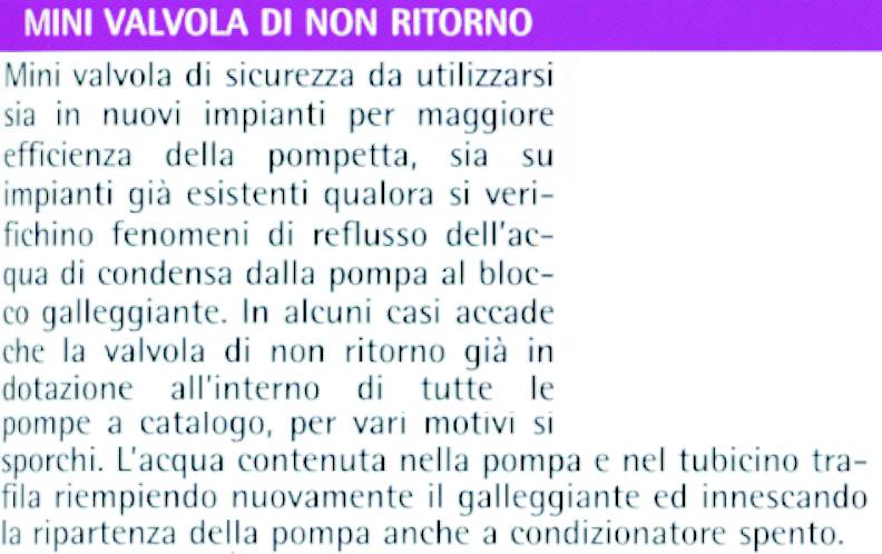MINI VALVOLA DI NON RITORN