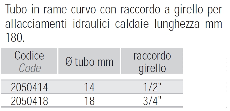 TUBETTO RAME CURVO 14X1/2F