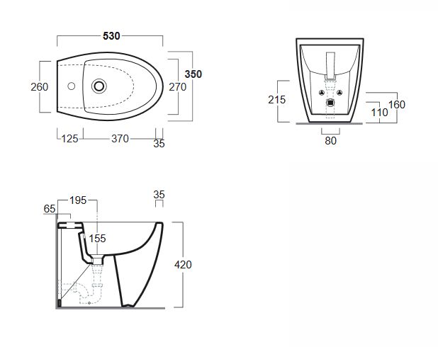 BIDET MONOFORO LFT  BIANCO