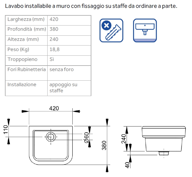 LAVATOIO PERSIA 42X38     