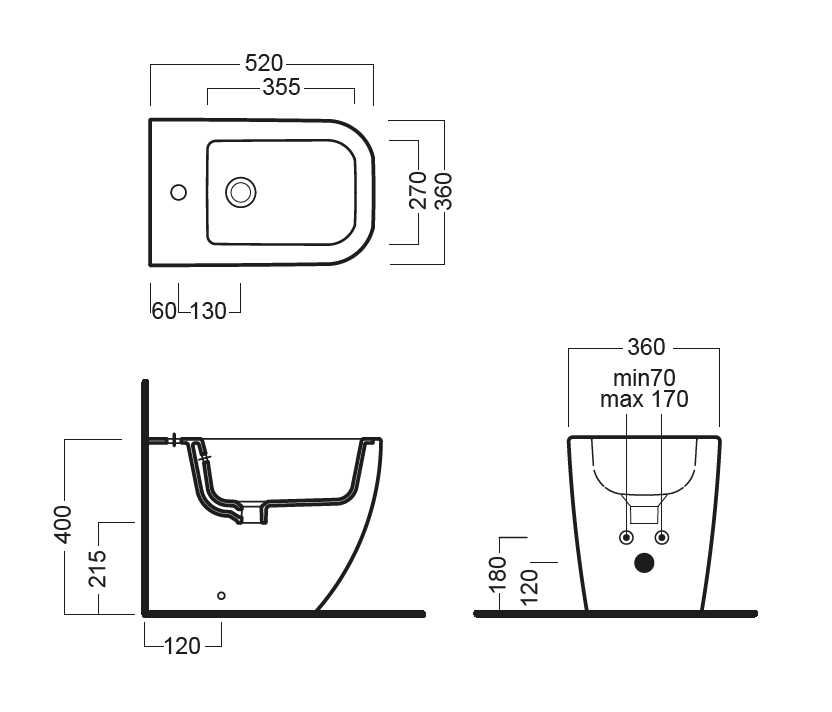 BIDET F/MURO BIANCA BIANCO
