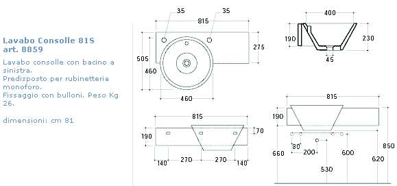LAVABO CONSOLLE ARK? 81 SX