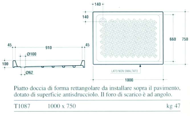 PIATTO U/FLAT S 100x70 SAB