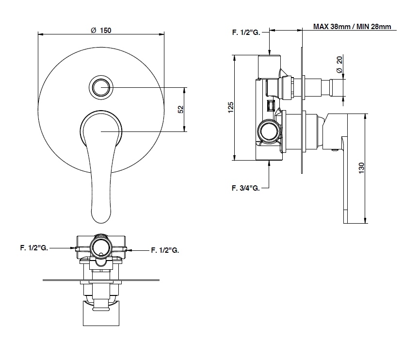 MIX DOCCIA C/DEV.O CLOCK  