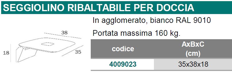 SEDILE RIB DOCCIA TOP BIAN