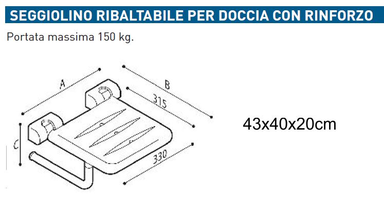 SEDILE RIBALT DOCCIA C/RIN