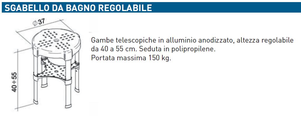 SGABELLO REGOL H40-55 150K