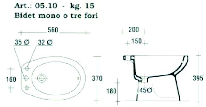 BIDET MONO/TREF AMBRA  BIA