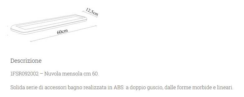 MENSOLA IN ABS 60 cm BIANC