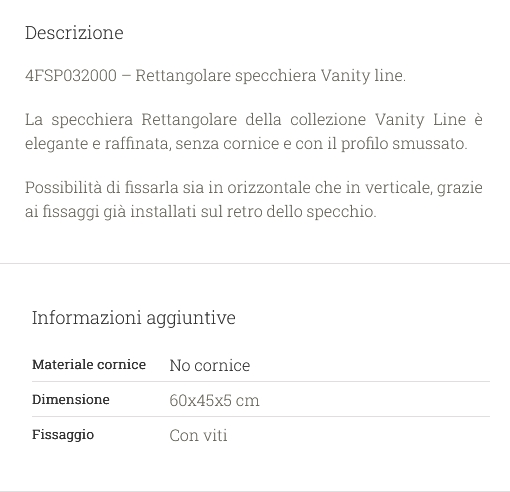 SPECCHIO RETTANGOLAR 45X60