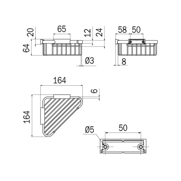 CESTINO P/OGGETTI ANGOLARE