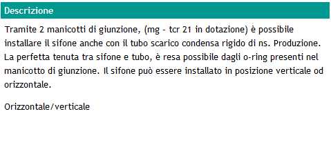 SIFONE CONDENSA REGIO     