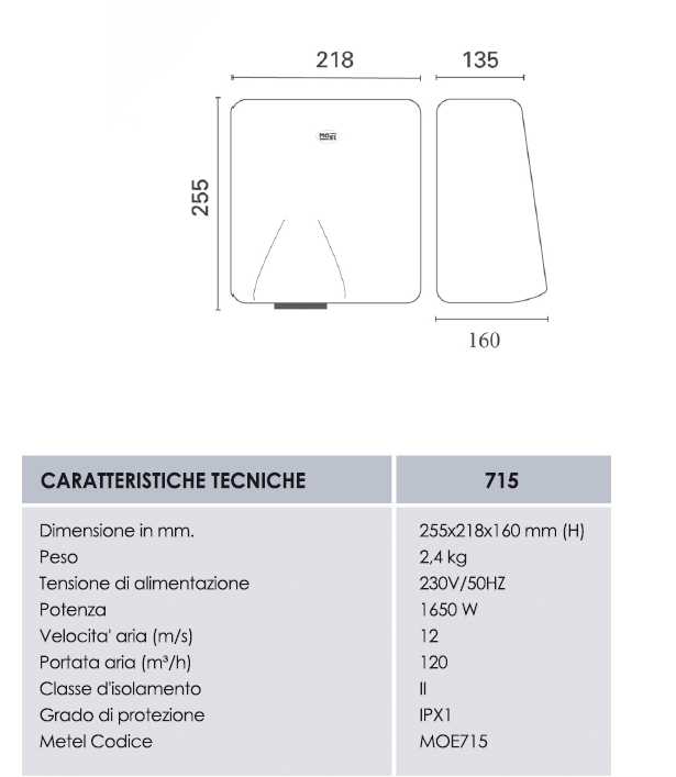 ASCIUGMANI AD INFRAR. ABS 