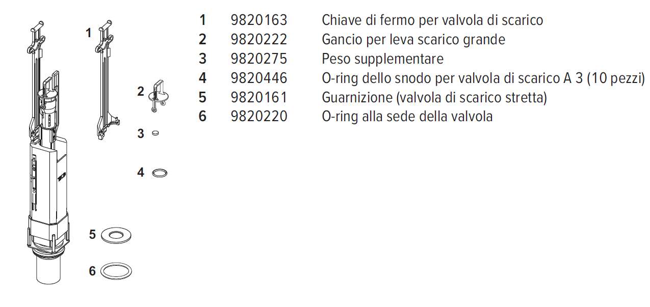 VALV SCARICO A3 COMPLETA  