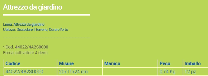 FORCA PIEGATA LETAME 4 DEN