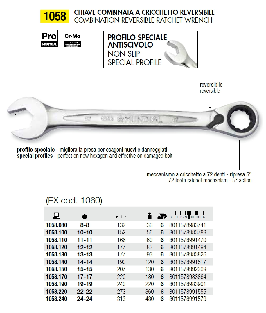 CHIAVE COMB.CRICCHET.REV 8