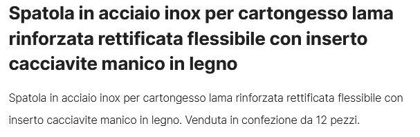 SPATOLA INOX CART C/INSERT