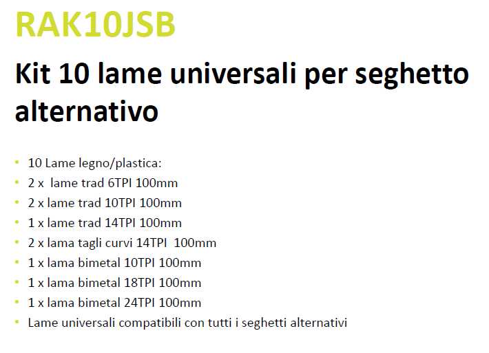 SET 10 LAME SEGHET ALTERN 