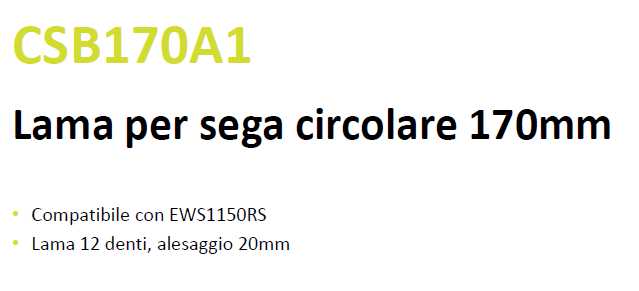 LAMA SEGA CIRC 170MM X EWS