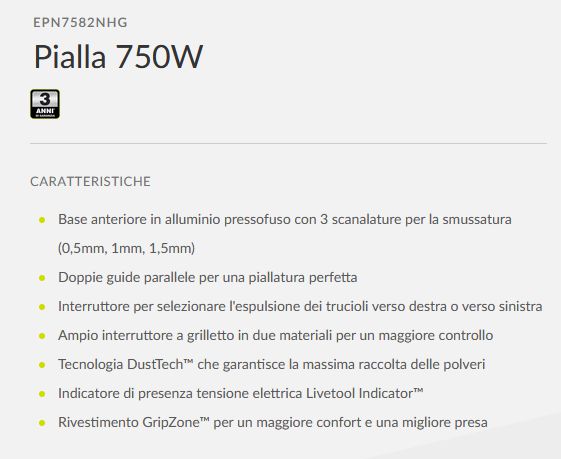 PIALLA 750W EPN7582NHG 82M