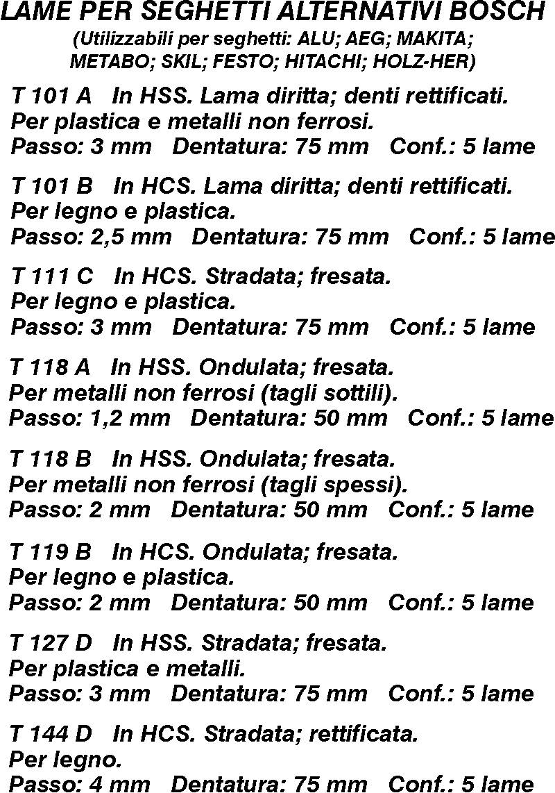 LAME T101A CONFEZIONE 5 PZ