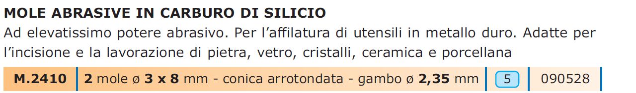 MOLE 2PZ diametro 3X8 CONIC/ARROT 