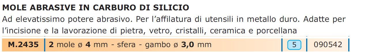 MOLE 2PZ diametro 4 SFERA CARBURO 