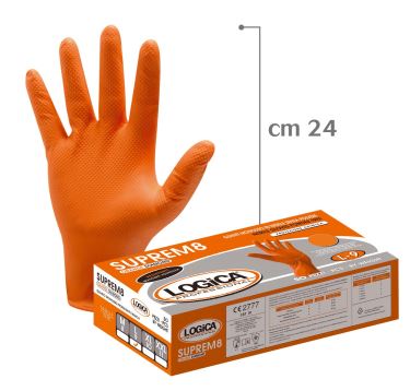 GUANTO NITRILE SUPREM8 GRIP XL cm 24, senza polvere, 50 PEZZI, LOGICA