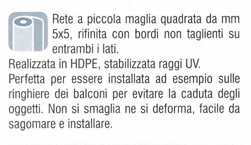 RETE QUADRA 5 VER  1MTx50M