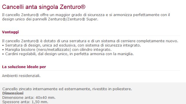 CANCELLO ZENTURO PEDO 125 