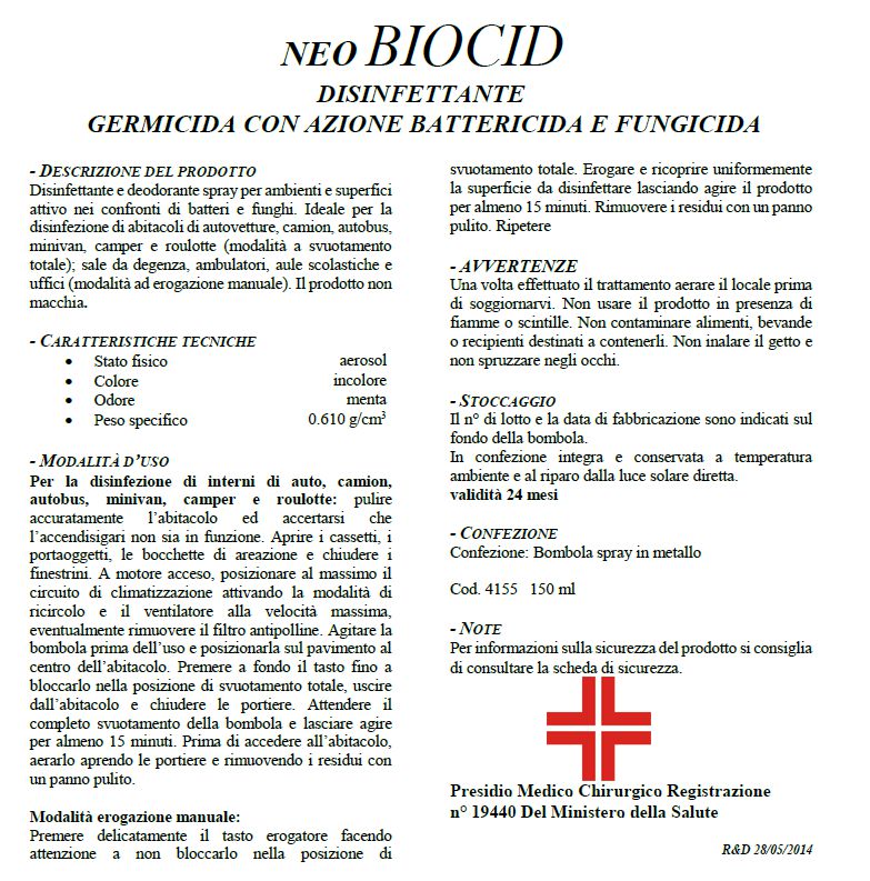 NEO BIOCID DISINFETT.150ML