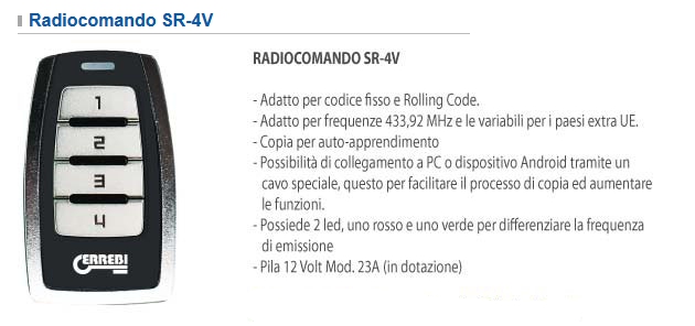 RADIOCOMANDO SR-4V NERO   