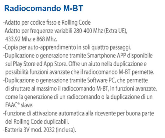 RADIOCOMANDO M-BT NERO    