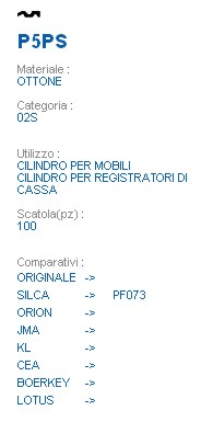 CHIAVE P5PS | PF073       