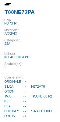 CHIAVE T00NE72PA | NE72AT0