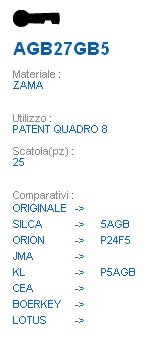 CHIAVE AGB27GB5 | 5AGB    